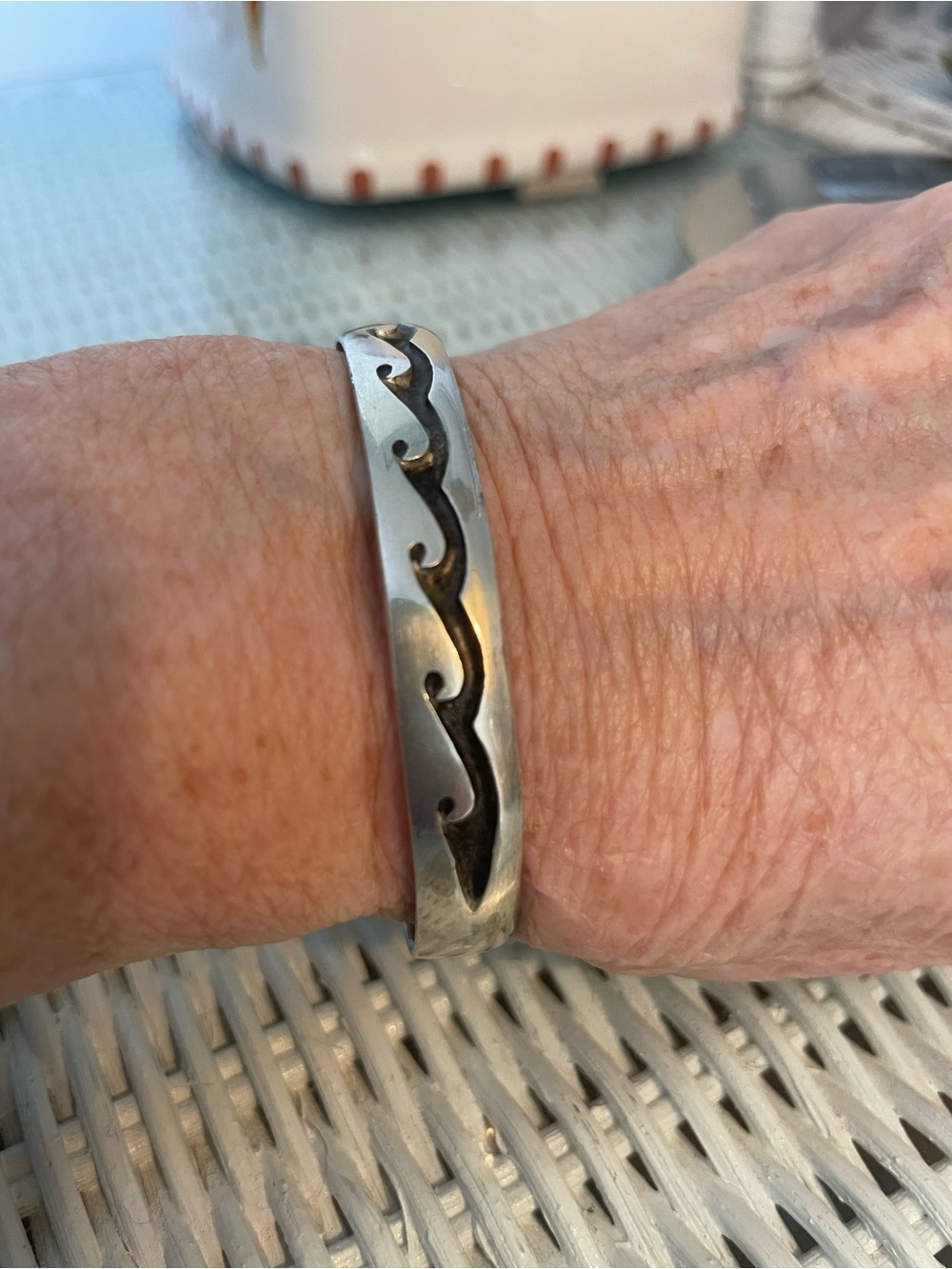 Native American Handmade Engraved Sterling Silver Cuff Bracelet